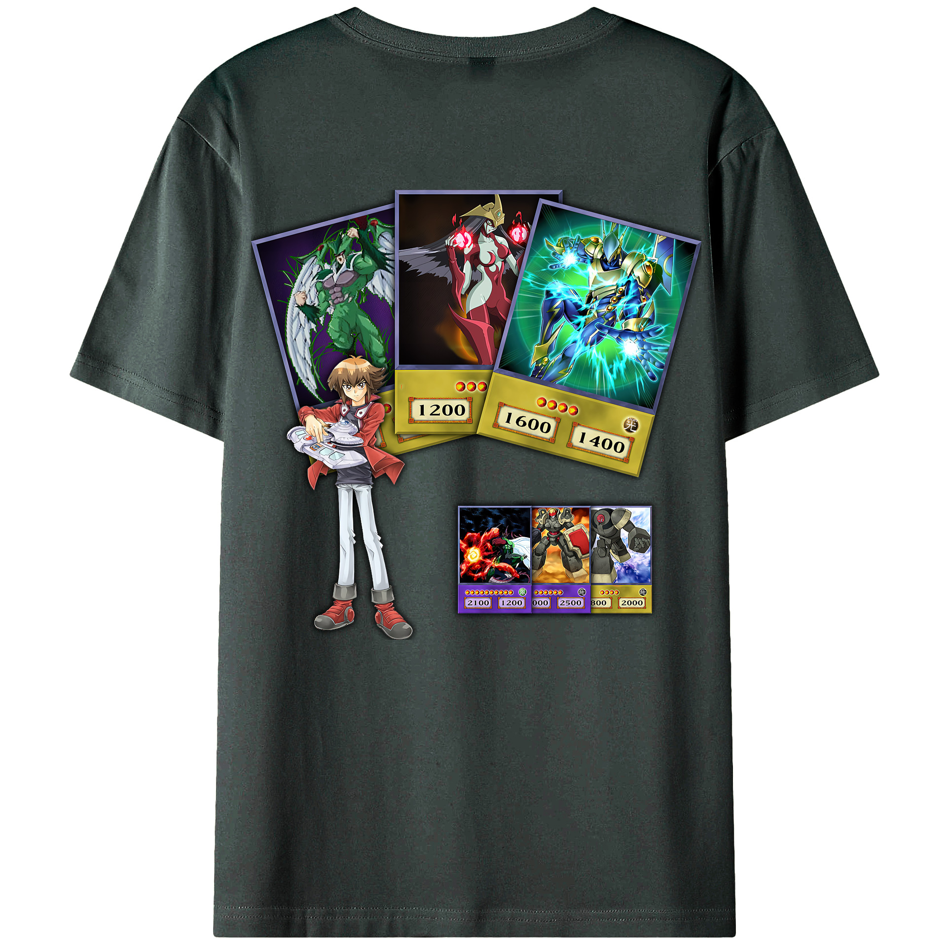 （画像用） 遊☆戯☆王 Yu-Gi-Oh! 綿100％ メンズ半袖Tシャツ（バックプリント） 通気性